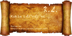 Kukla Lóránt névjegykártya